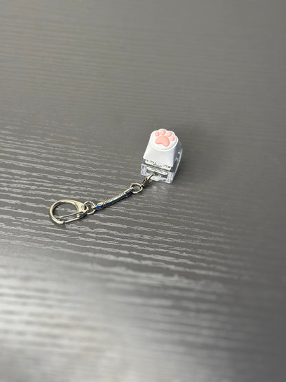 Cat paw keyboard keychain