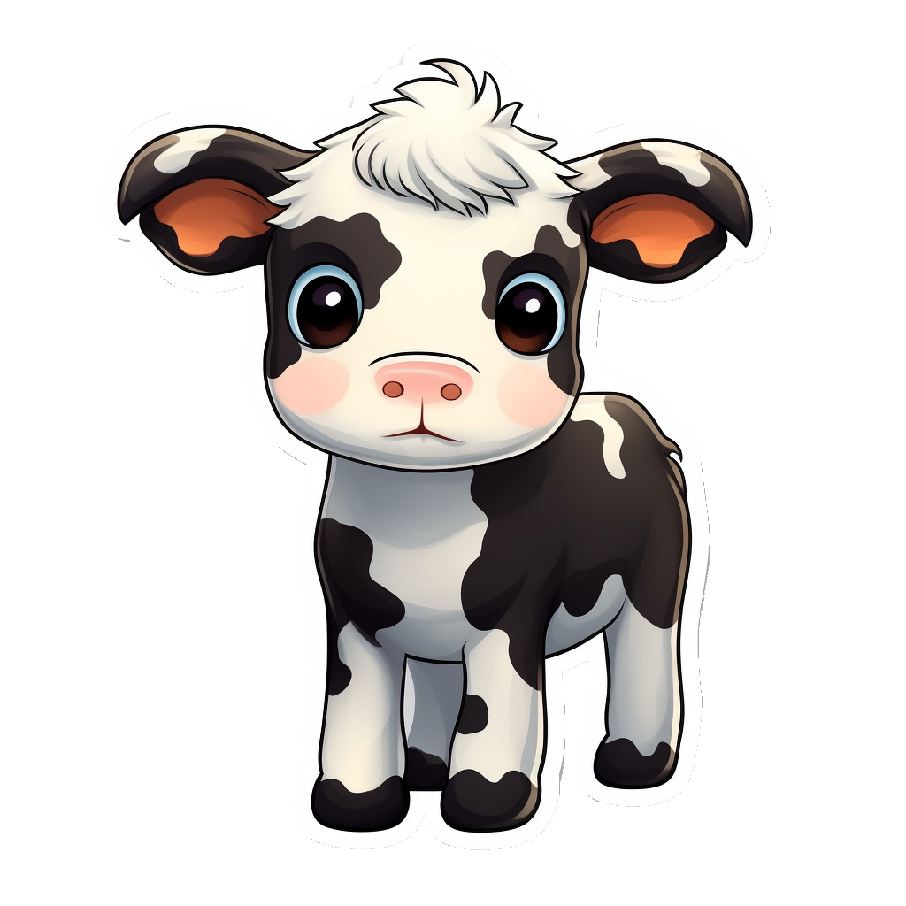 Kawaii Cow Sticker